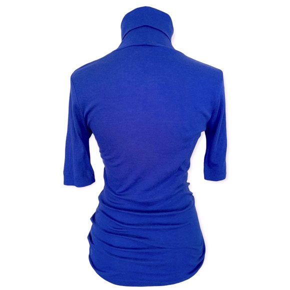 Mossimo | Modal Cotton Short Sleeve Rib Turtleneck Top Royal Blue Size XS - Picture 7 of 12